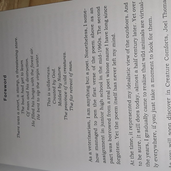 Creature Comforts Wildlife Stories And Solutions, paperback book by Joel Thomas - Picture 7 of 7